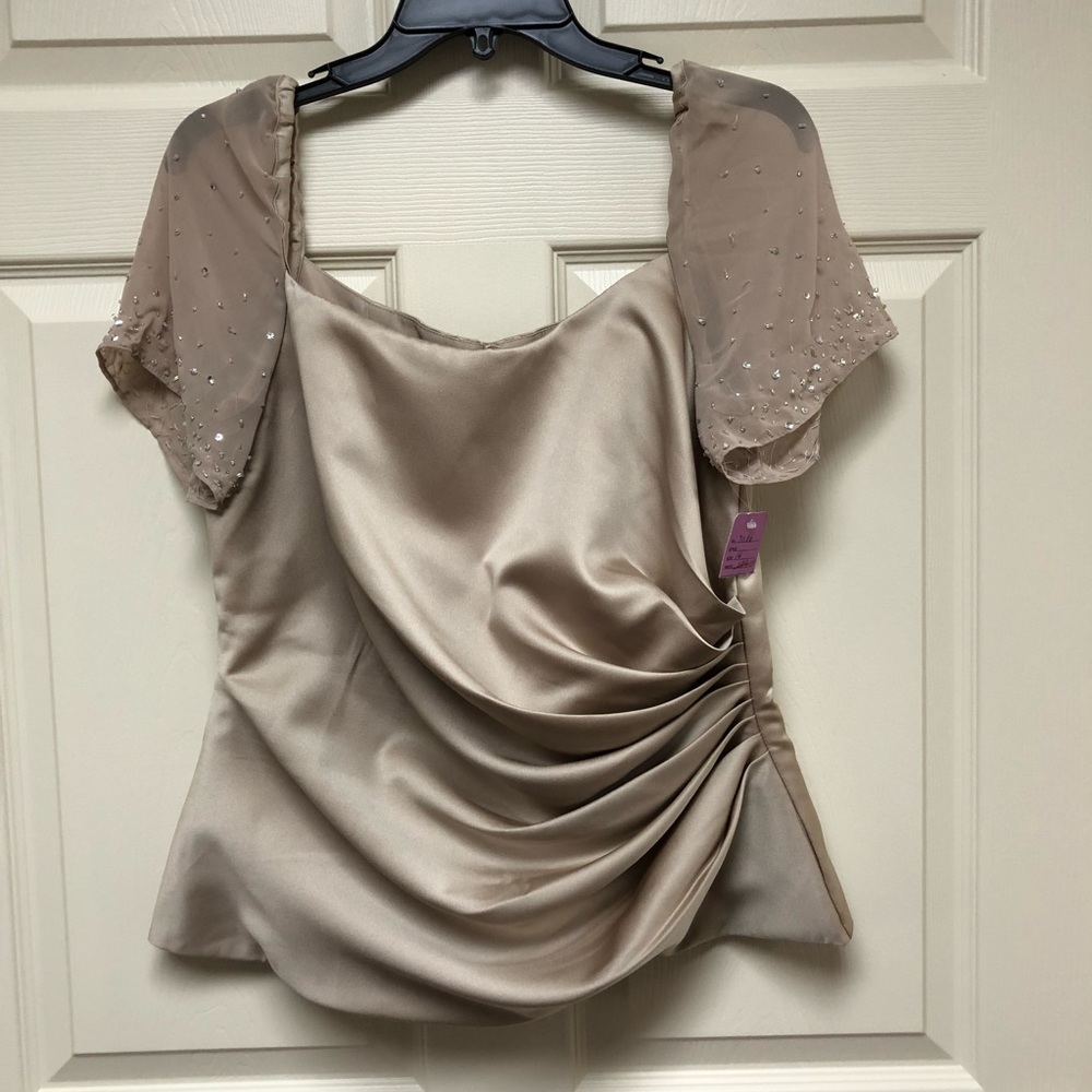 Bride Mother Satin & Chiffon Top Beading & Sequins